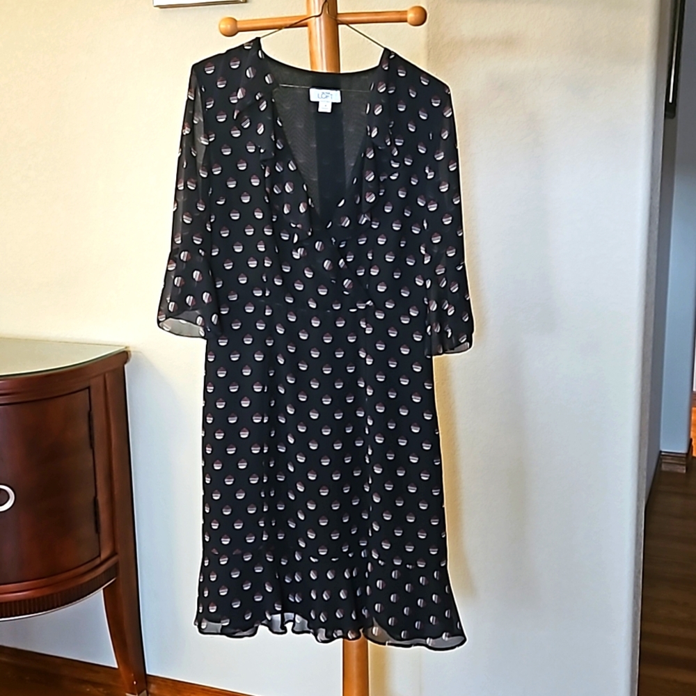 LOFT Faux Wrap Dress, Size 4